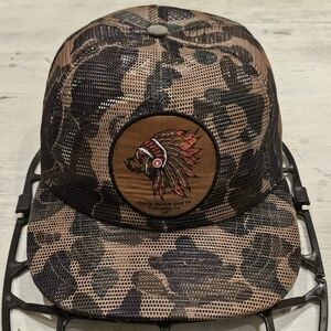 Camo Hat with Indian Chief Logo